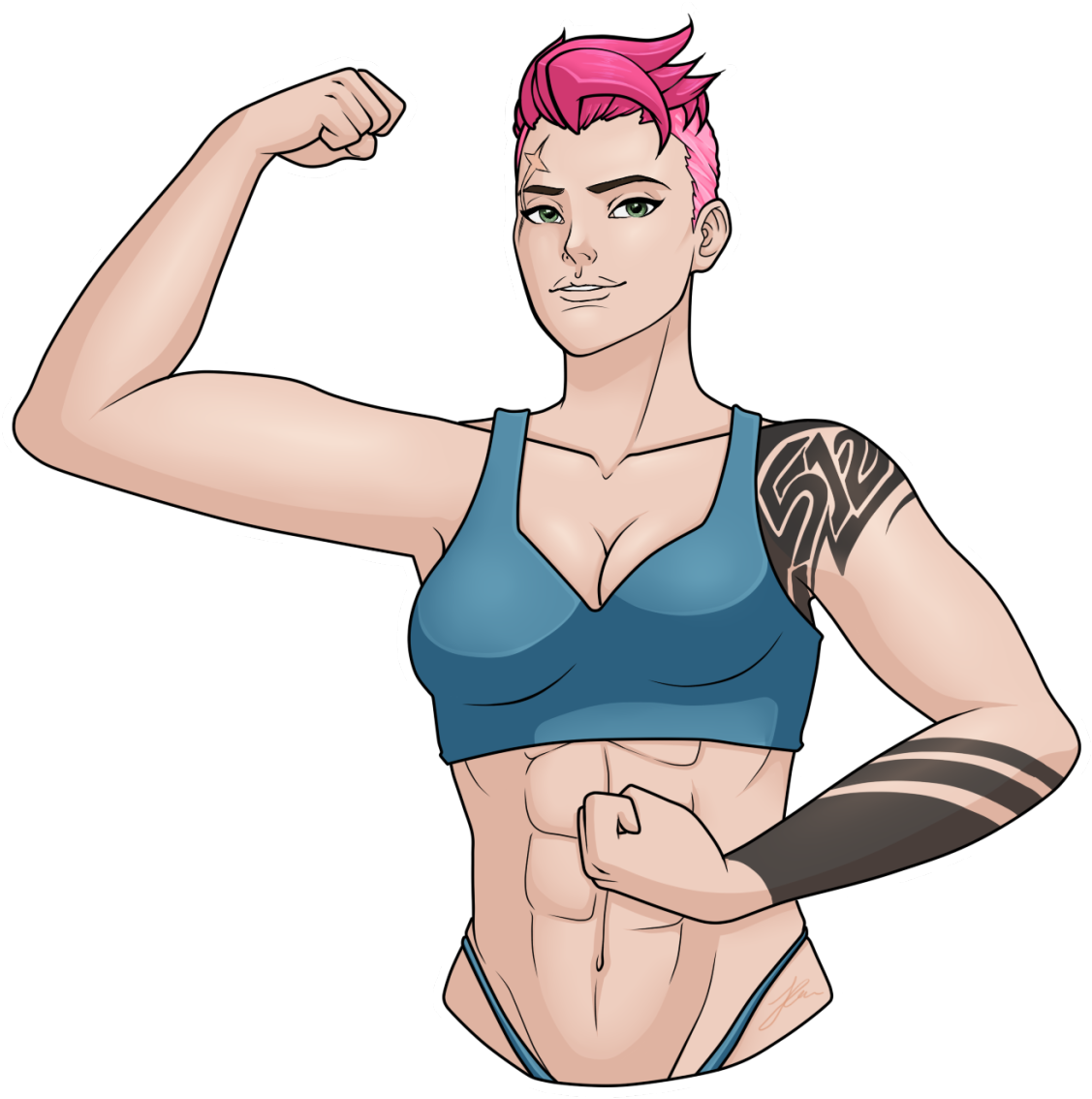 I Felt Like The Buff God, Zarya Needed A Little More - Cartoon (1280x1265), Png Download