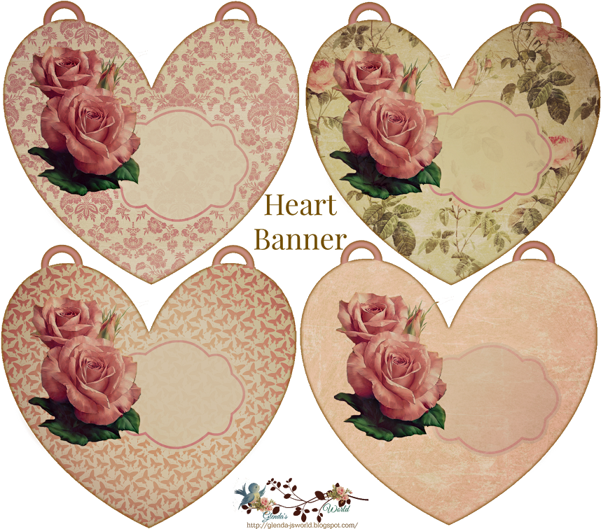 Heart Banner Print Glenda's World Wordt Weergegeven (958x766), Png Download
