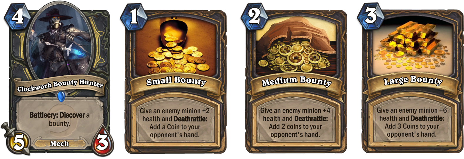 The Clockwork Bounty Hunter - Fan Made Druid Cards (1600x543), Png Download