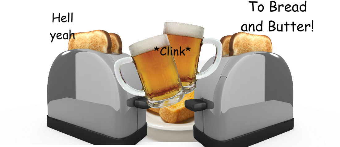 With A Side Of Toast - Pint Of Beer (1099x492), Png Download