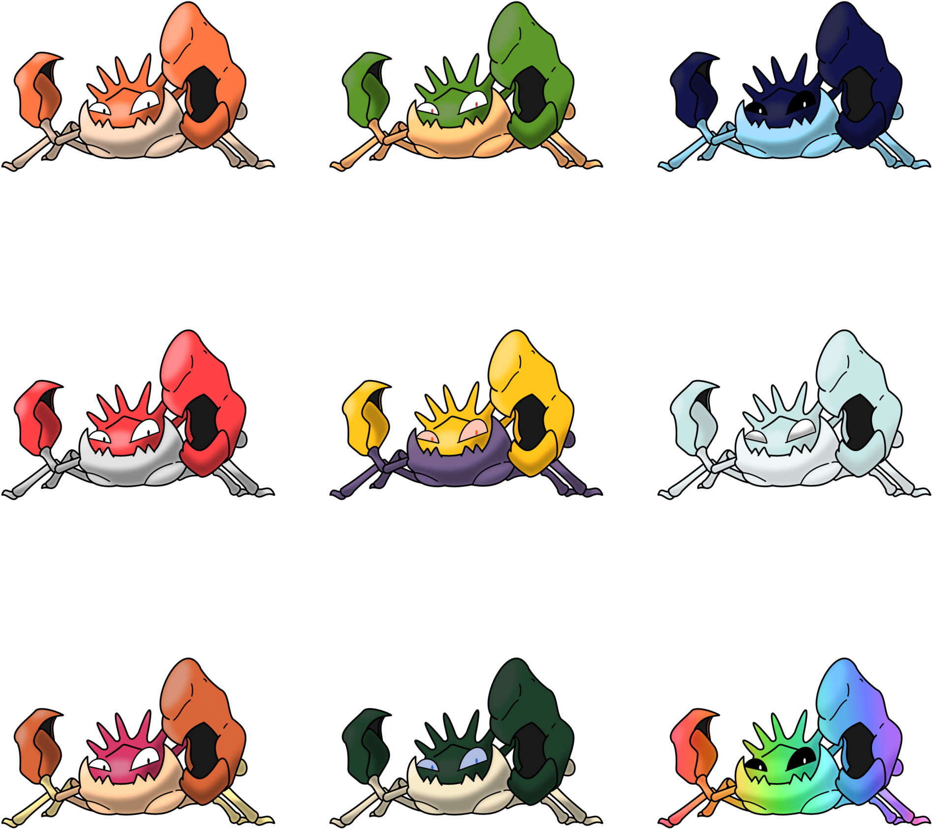Kingler Recolours - Pokemon Kingler (2000x2000), Png Download