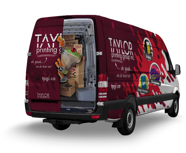 Taylor Printing Van-vehicle Wrap - Vehicle (988x554), Png Download