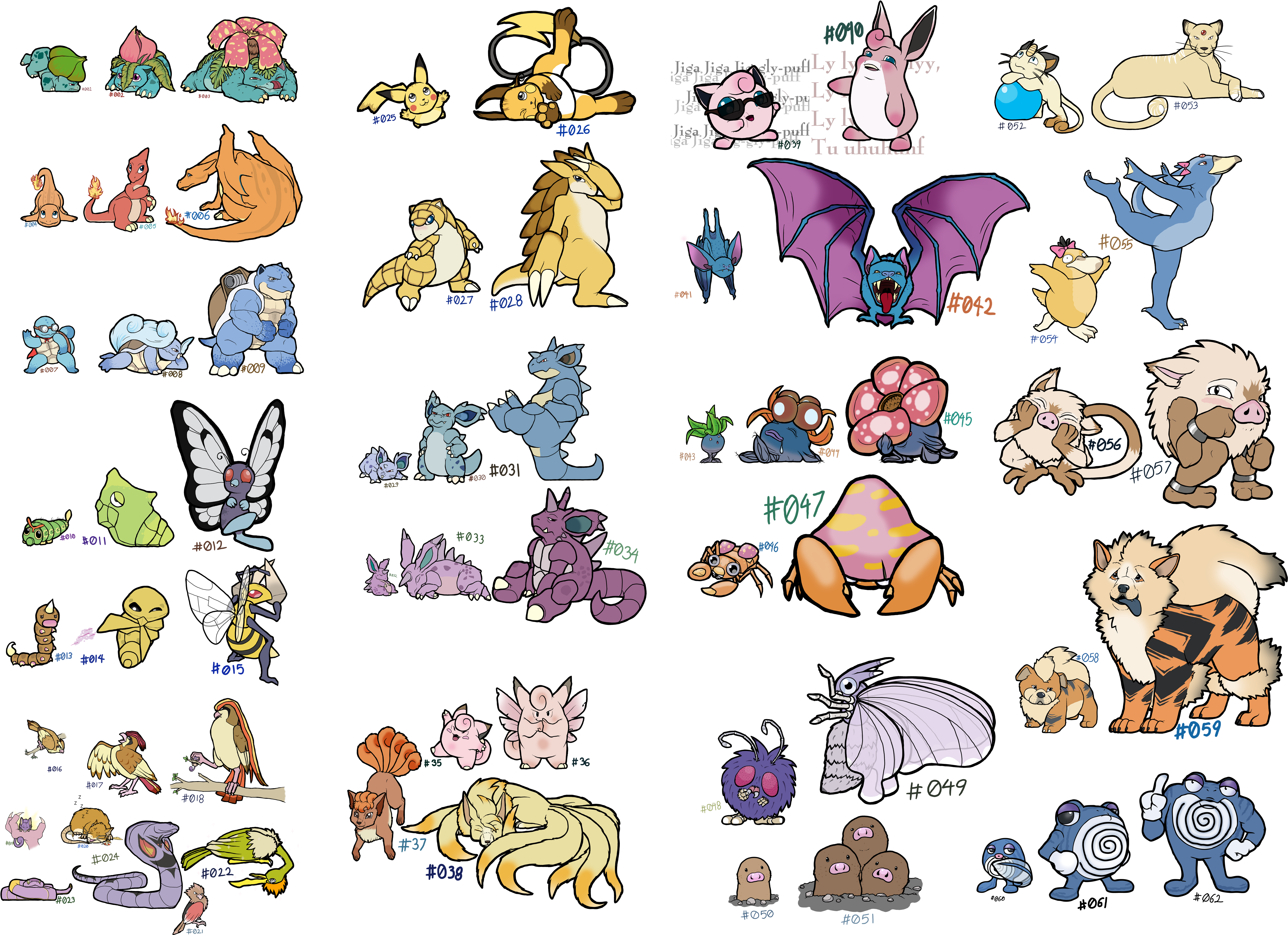 Wip First Gen Pokemon - First Gen Pokemon Art (5725x4201), Png Download