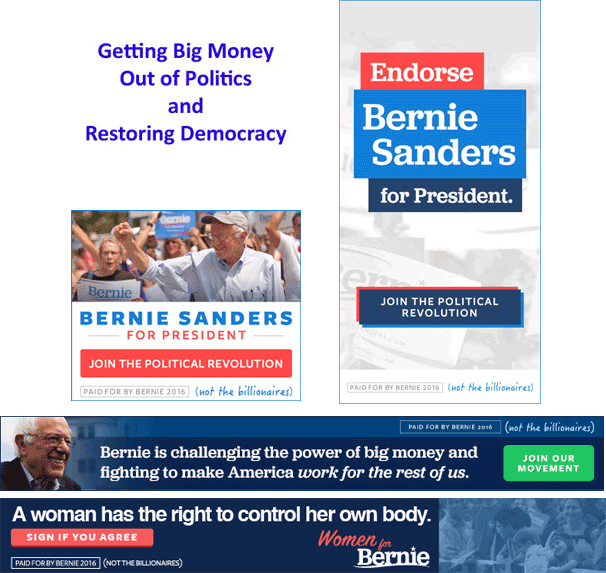 Bernie Sanders Ad Creatives - Advertising (606x573), Png Download