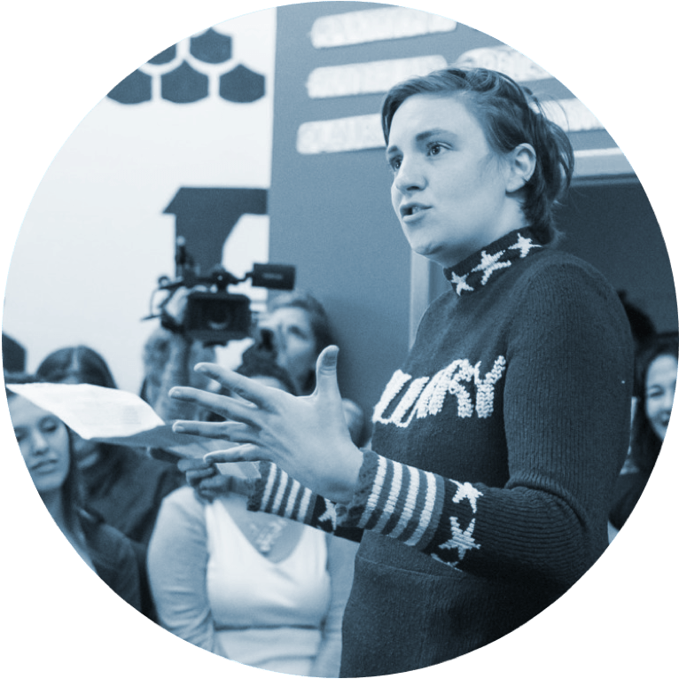 Lena Dunham Hillary Clinton Iowa City Voting Girls - Scenes Inside Hillary Clinton's Election Night Party (800x800), Png Download