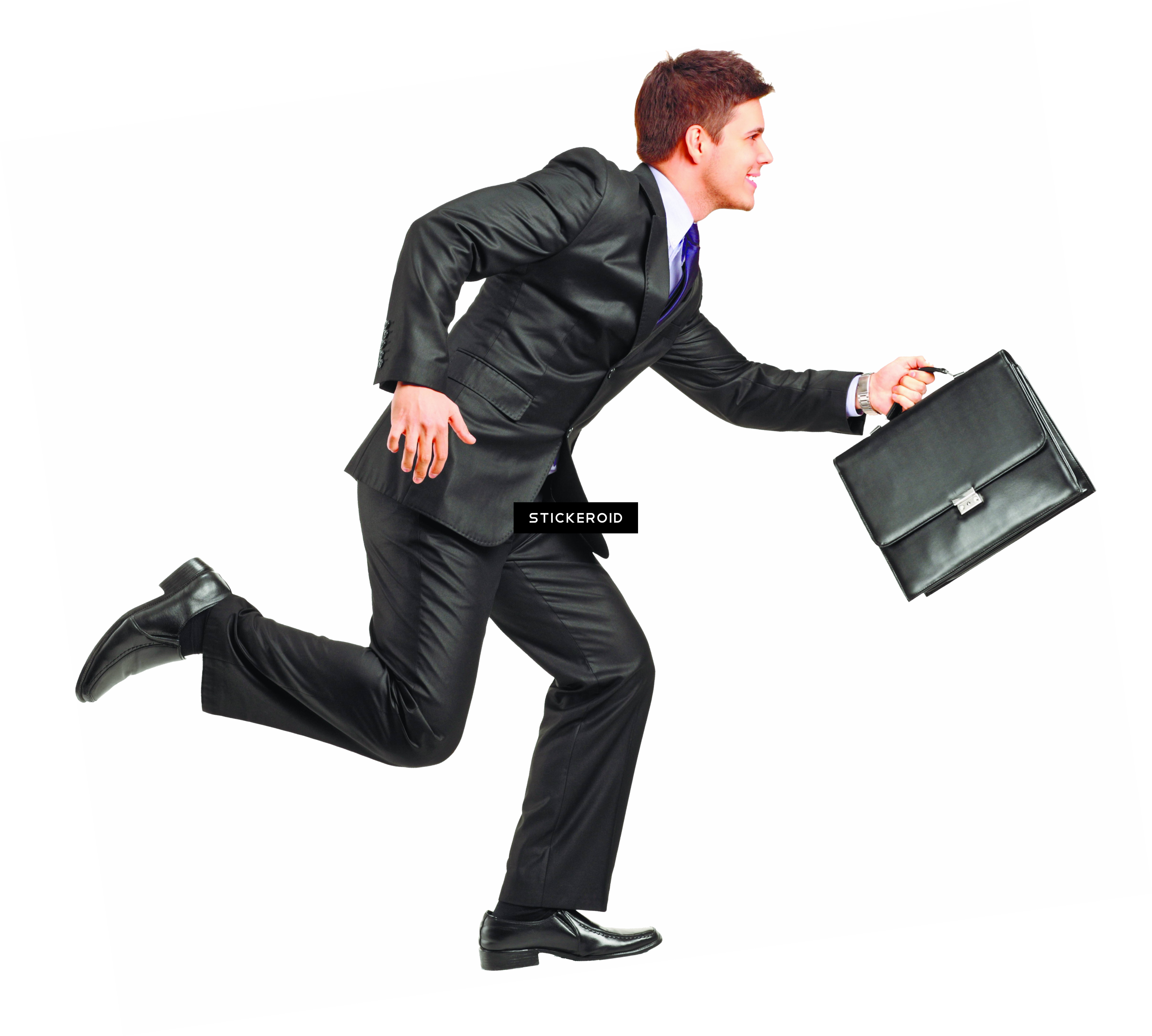 Running Man - Soki Men's Sport Faux Leather Belt Band Quartz Wrist (3333x2997), Png Download