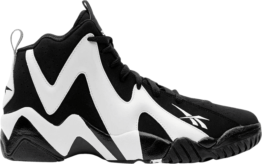 Kamikaze 2 Mid 'shawn Kemp' - Black And White High Top Reeboks (850x533), Png Download