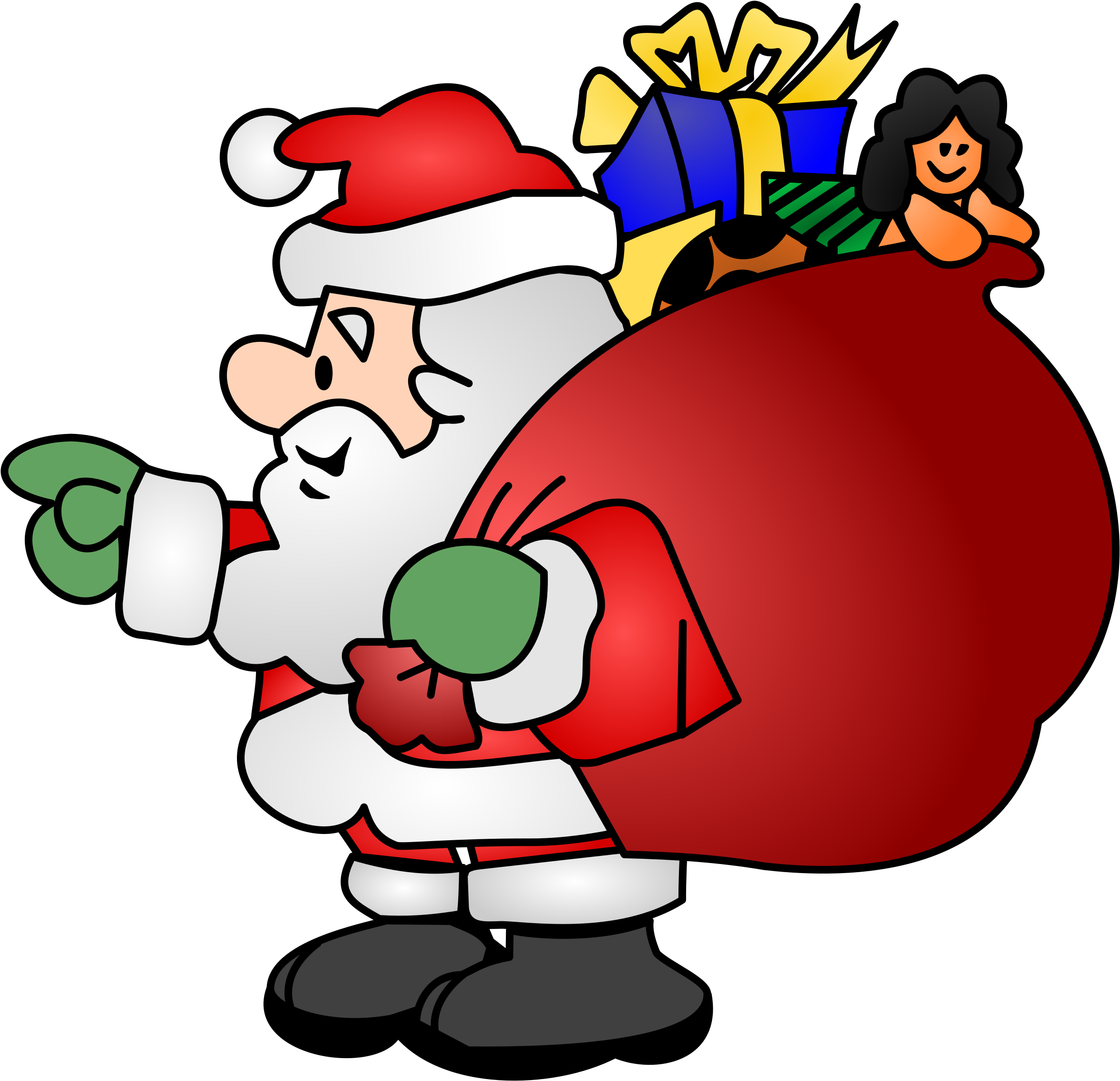 Big Image - Santa With A Sack (2400x2318), Png Download