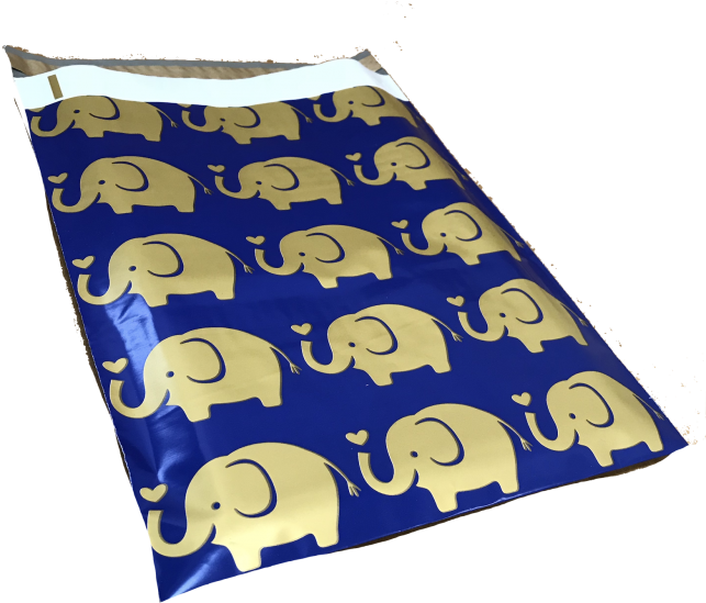 Elephant - Boutique Poly Bag Design (650x643), Png Download