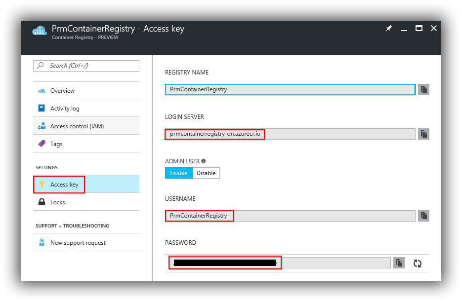 Azure Portal Container Registry Access Key Blade - Continuous Delivery (935x612), Png Download