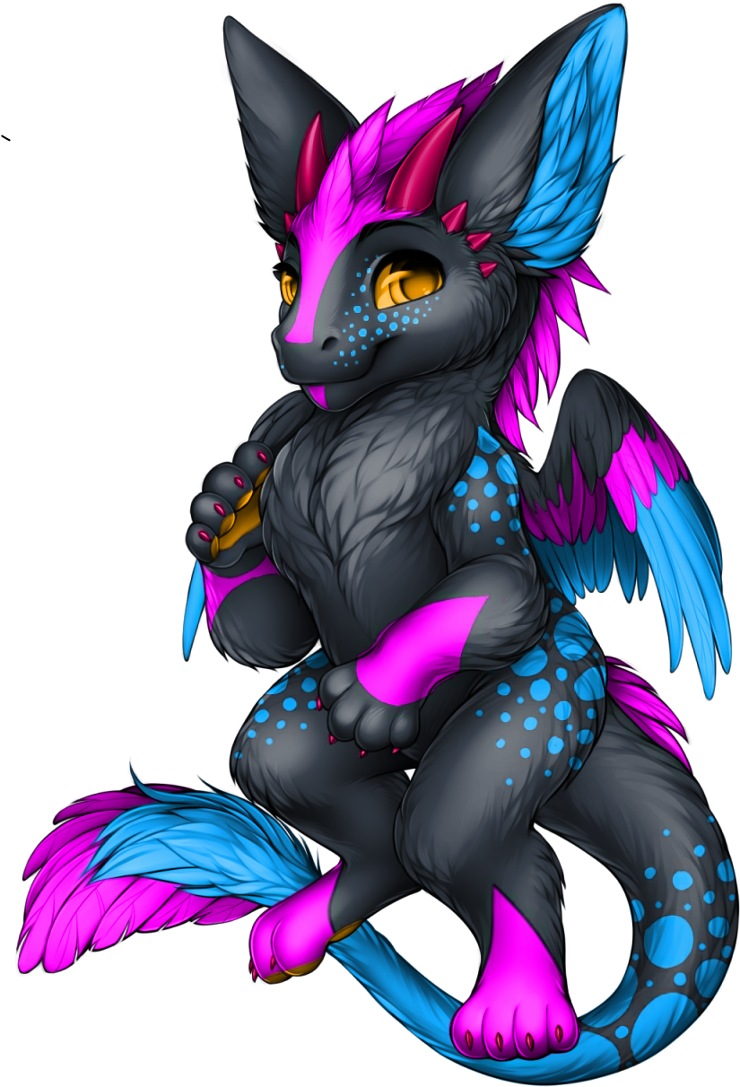 Lythalia Angel Dragon - Furry Cat Art (886x1280), Png Download