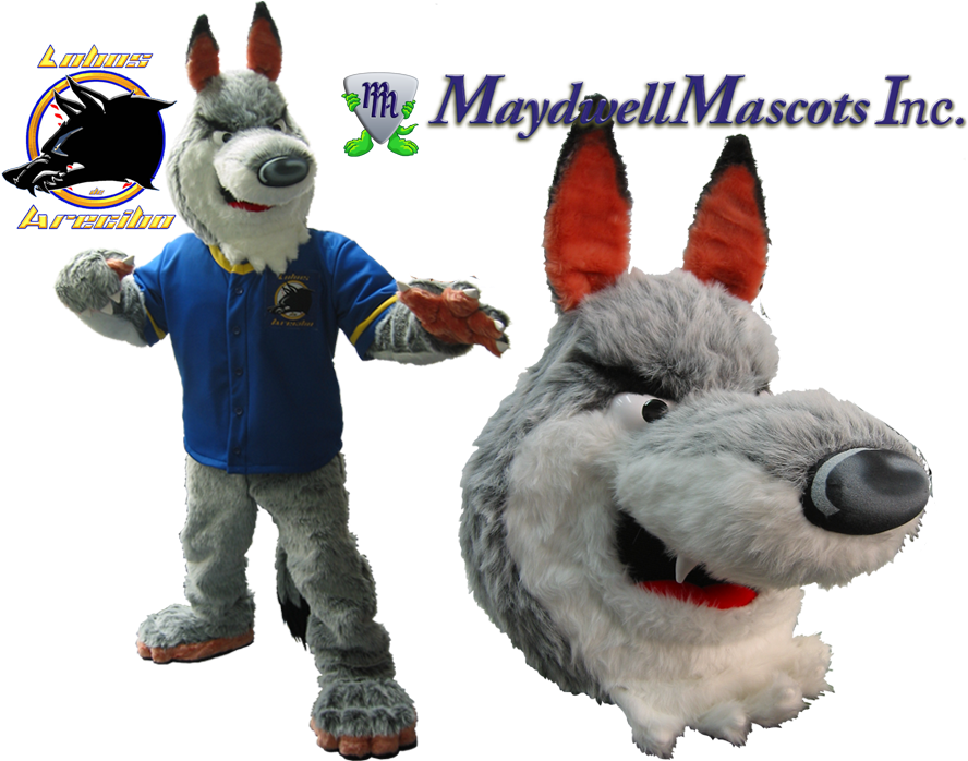 Wolf Mascot Lobos Arecibo - Lobos De Arecibo Rectangle Sticker (992x700), Png Download