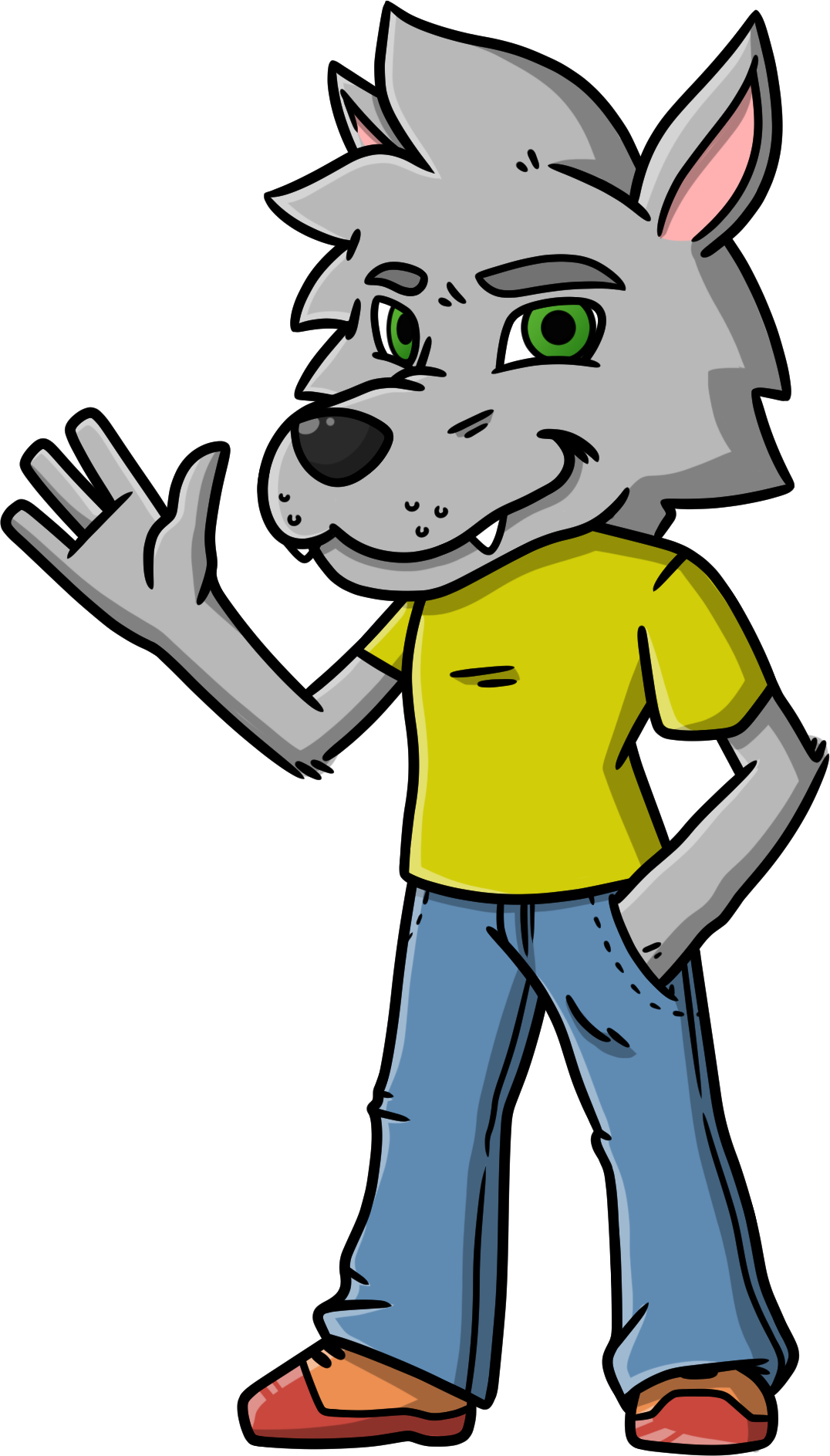 Wolf-mascot (1076x1887), Png Download