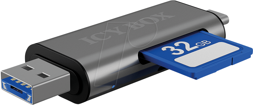 Icy Ib Cr200 C 01 - Icy Box Ib-cr200-c, Kartenleser Mit Multi-usb Anschluss (918x389), Png Download