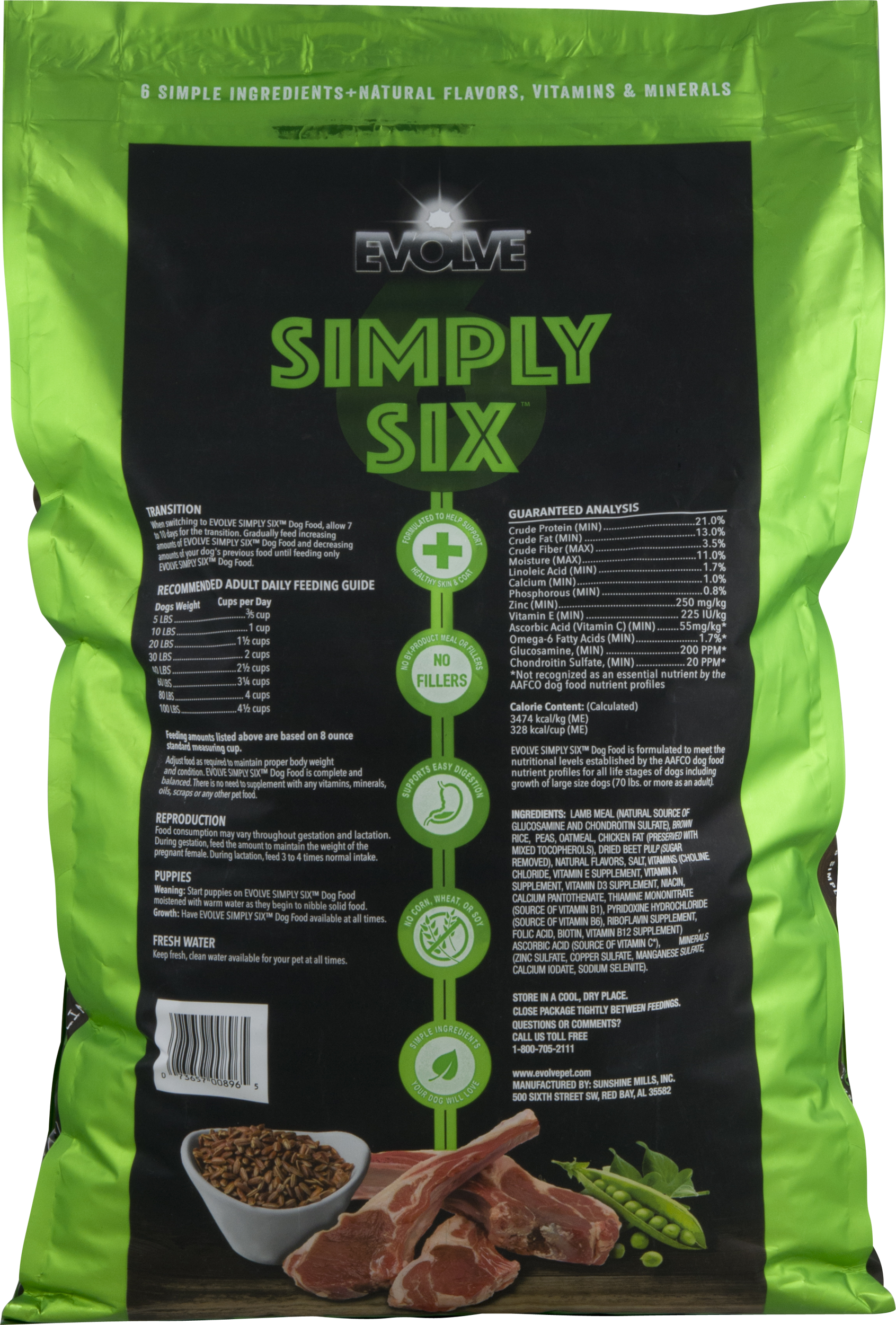 Evolve Simply Six Lamb Meal, Brown Rice & Pea Recipe - Evolve Food For Adult Dogs, Simply Six, Lamb Meal, (1691x2500), Png Download