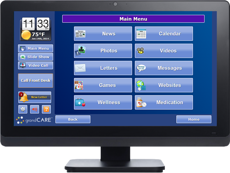 Grandcare Touchscreen - Grandcare Systems (852x639), Png Download