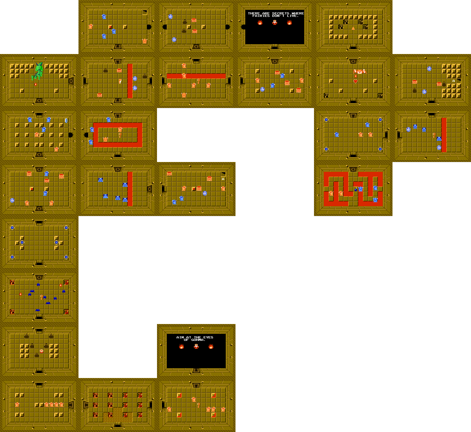 Enemies - Wizzrobe - Bosses - Gohma - Items - Compass, - Legend Of Zelda Dungeon 6 (1536x1408), Png Download