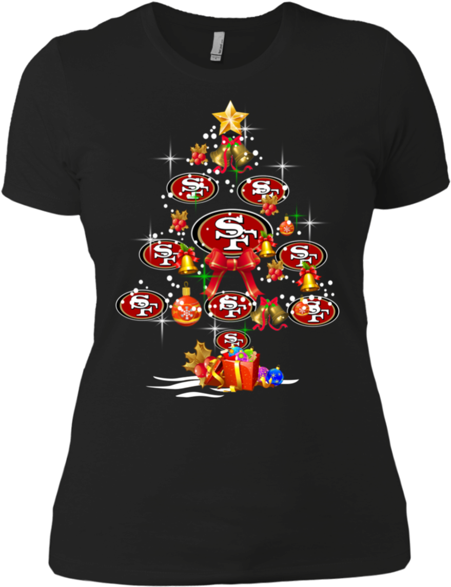 San Francisco 49ers Christmas Tree Boyfriend T-shirt - San Francisco 49ers (1155x1155), Png Download