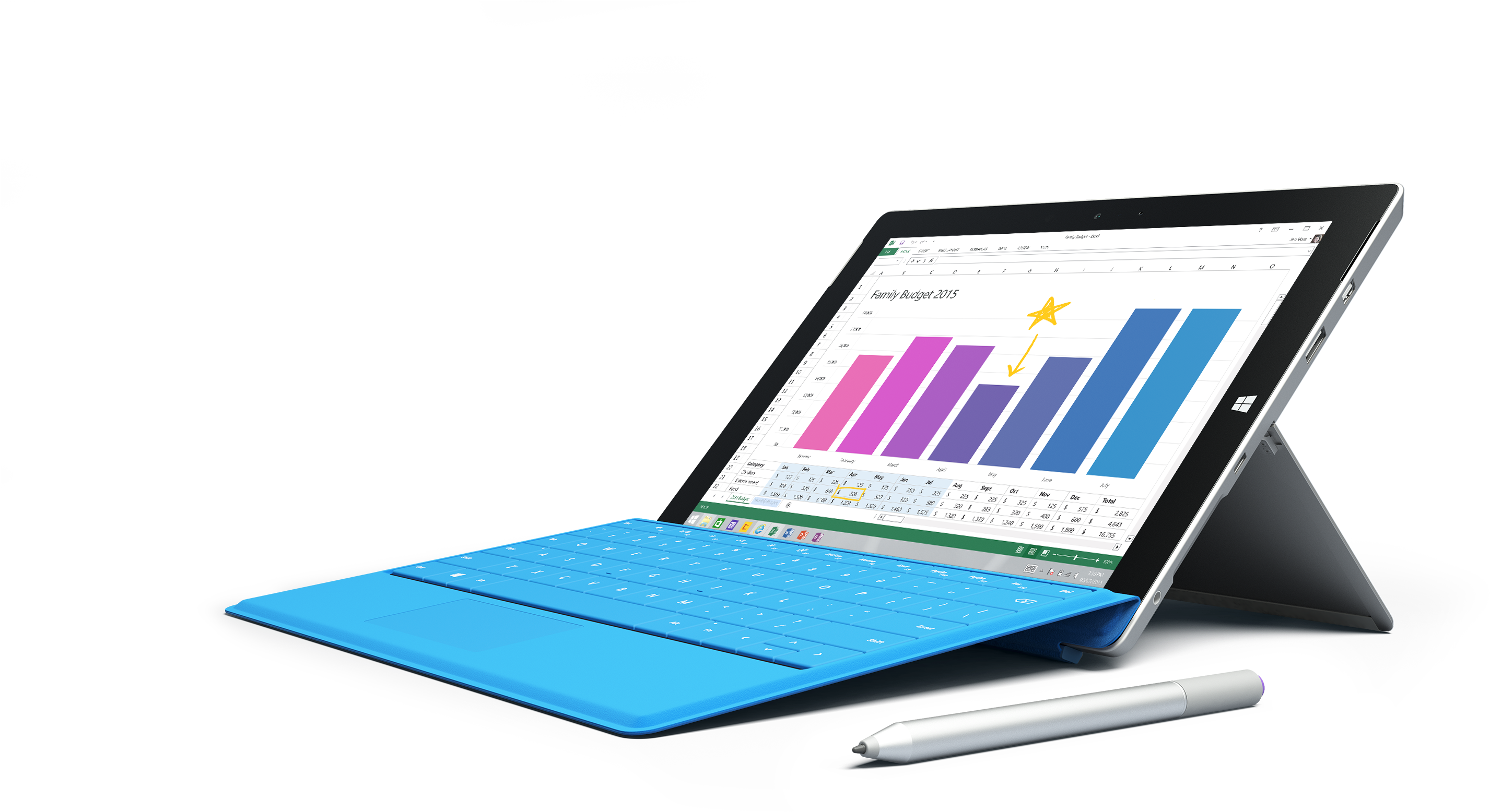 Microsoft Surface 3 Lte (3000x1688), Png Download