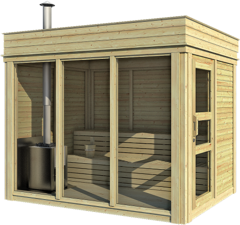 Sauna Cube (1000x563), Png Download