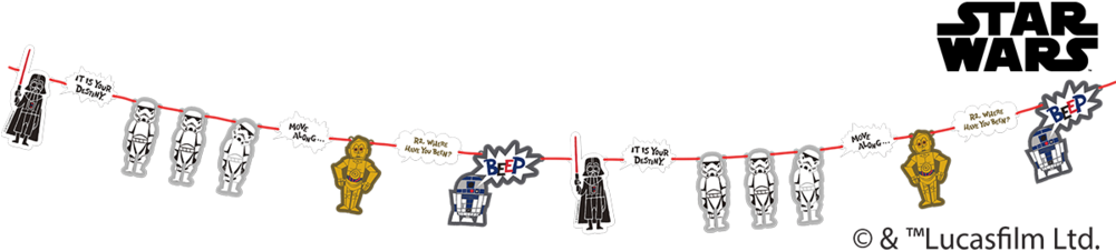 Star Wars Garland Banner (1000x244), Png Download