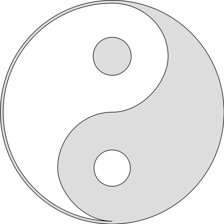 Yin And Yang Tai Chi Black And White Symbol Taiji - Yin And Yang (750x750), Png Download