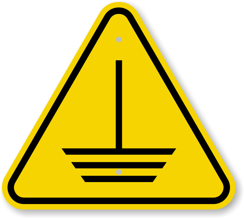 Iso Electric Ground Hazard Symbol Warning Sign - Fall Hazard Sign (800x716), Png Download