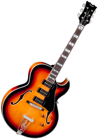Image Library Stock Dean Guitar Background - Dean Palomino Hollowbody Guitar, Vintage Sunburst (624x624), Png Download