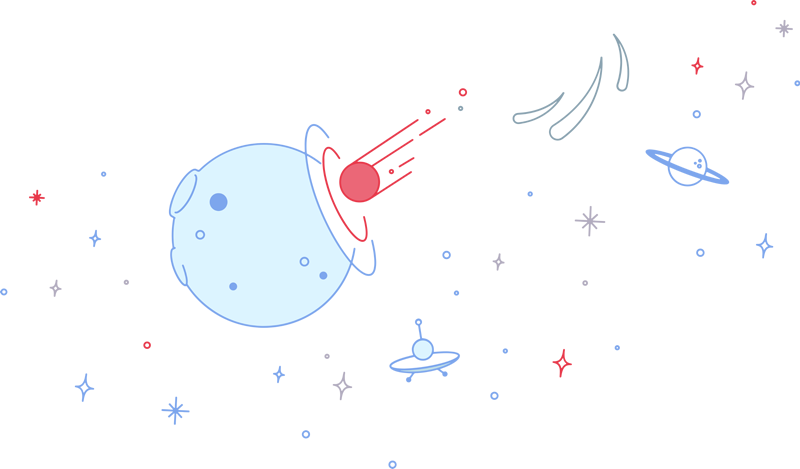 Comet Hitting A Planet Illustration - Design (800x469), Png Download