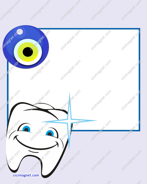 Nazar Boncuk Temalı İlk Diş Magneti - Dentistry (500x625), Png Download