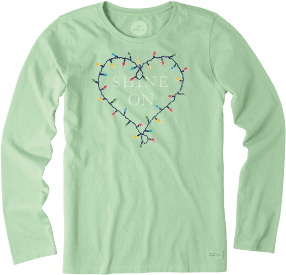 Women's Shine On Lights Long Sleeve Crusher Tee - Long-sleeved T-shirt (570x570), Png Download