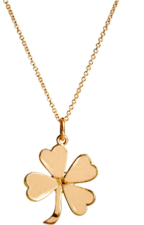 Jennifer Meyer Gold 4-leaf Clover Necklace Because - Pendant (450x750), Png Download