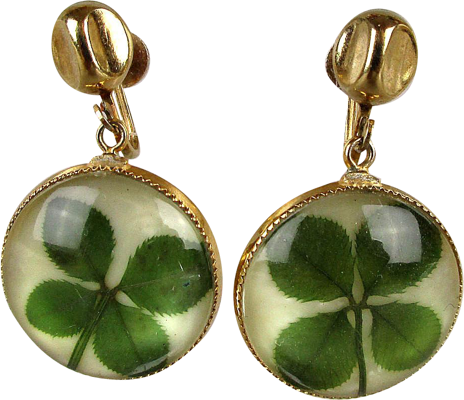 These Vintage Coro Earrings Carry A Lot Of Good Luck - Four-leaf Clover (924x924), Png Download