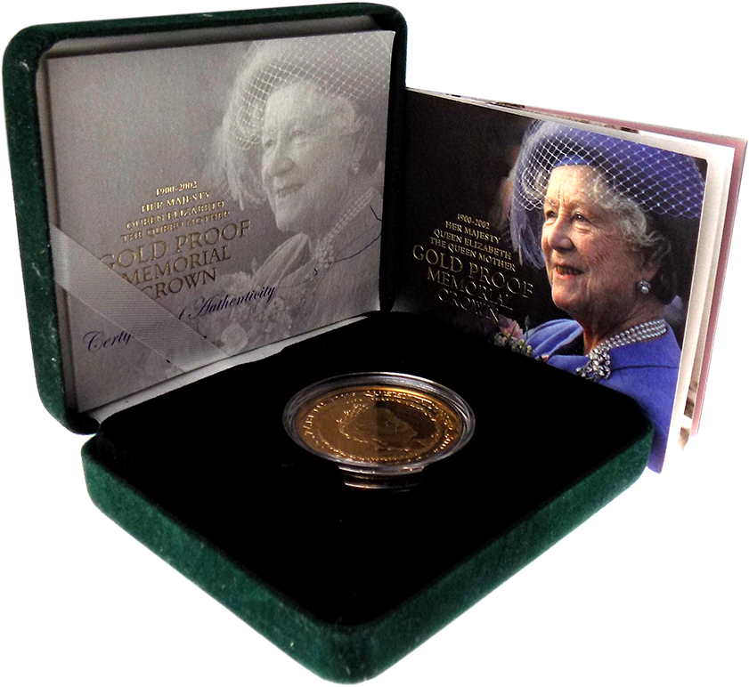 Pre-owned 2002 Uk Queen Mother Memorial £5 Proof Gold (900x900), Png Download