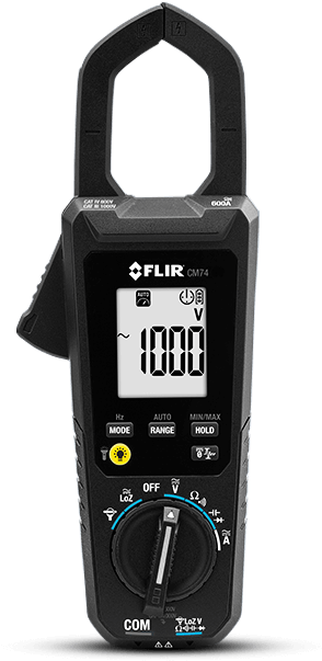 Flir Cm74 - Flir Cm74 Commercial True Rms Ac/dc Clamp Meter - 600a (600x625), Png Download