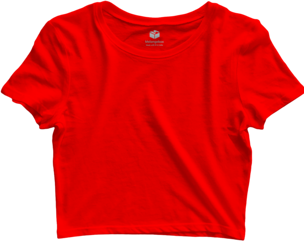 Buy Graphic Basic Red Crop Top At 44% Off On Melangebox - Red T Shirt (600x600), Png Download