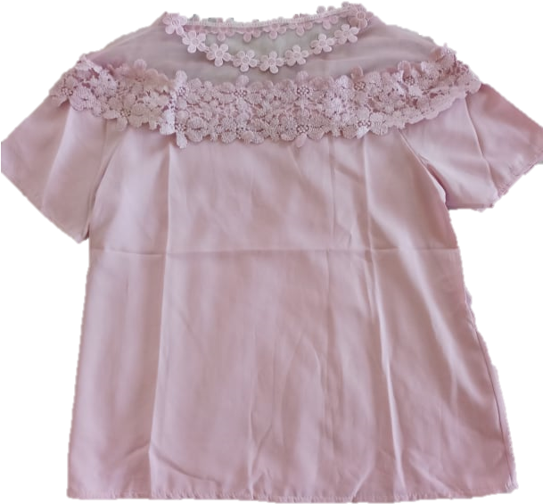 Pink Crepe Crop Top - Crop Top (608x816), Png Download