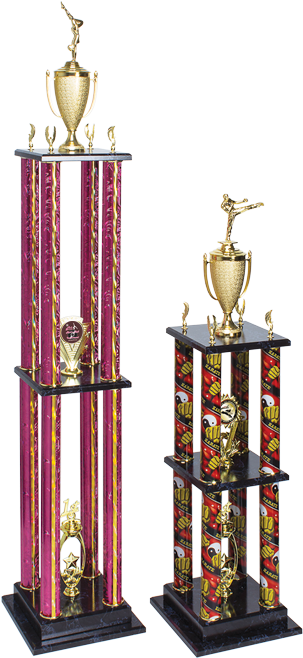 Four Column 3-tier Trophies - Three Tier Trophy (823x664), Png Download