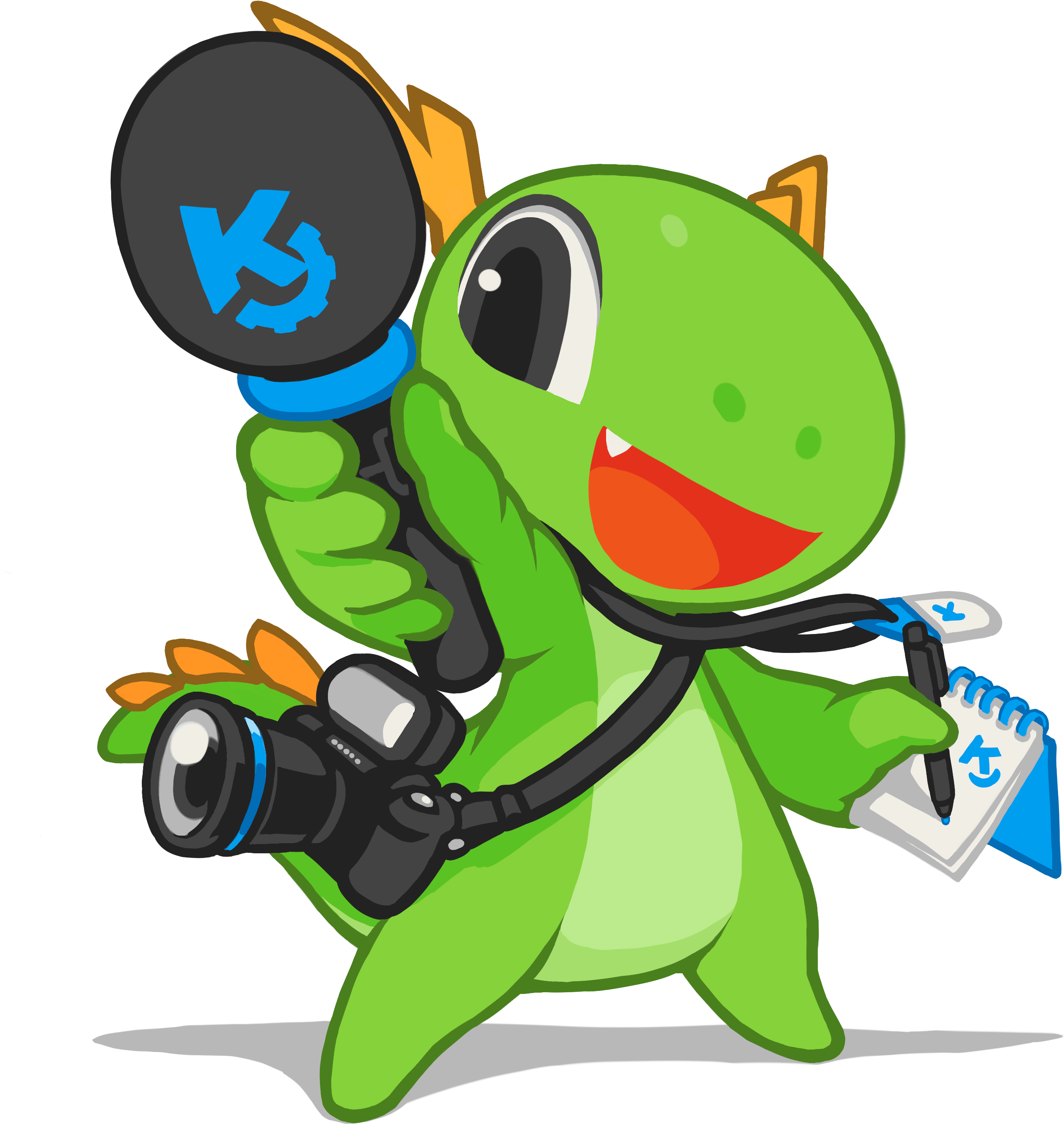 Kde Mascot Konqi For Journalists - Journalist Image Png (3145x3763), Png Download