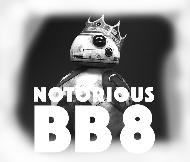Notorious Bb8 - - Monochrome (800x681), Png Download