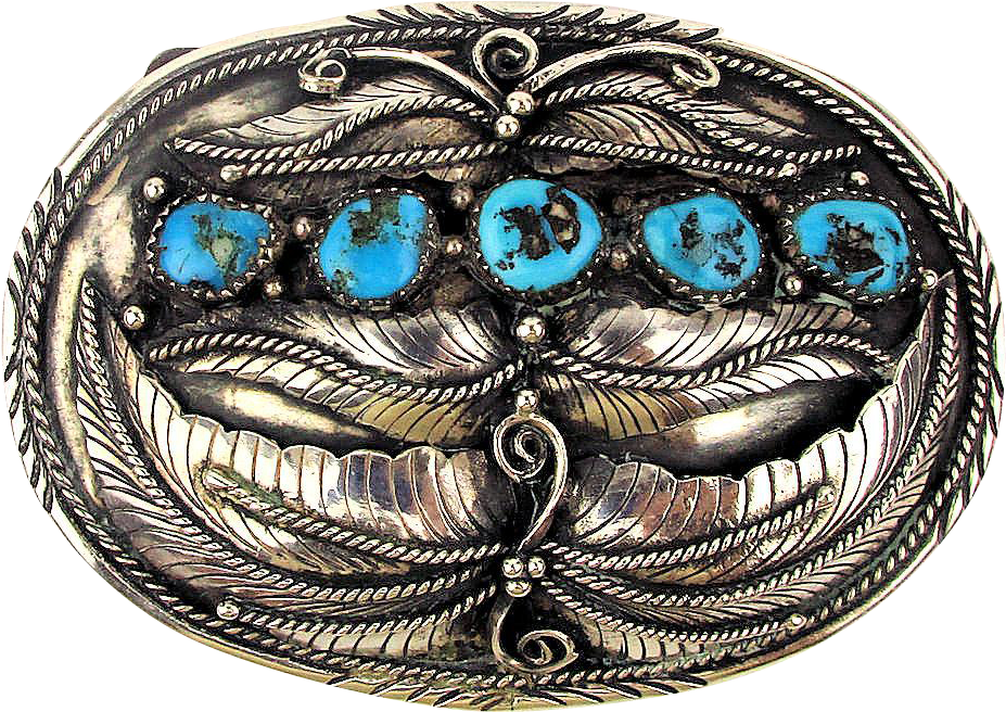 Old Handmade Sterling Silver Navajo Belt Buckle 5 Morenci - Jewelry Making (926x926), Png Download
