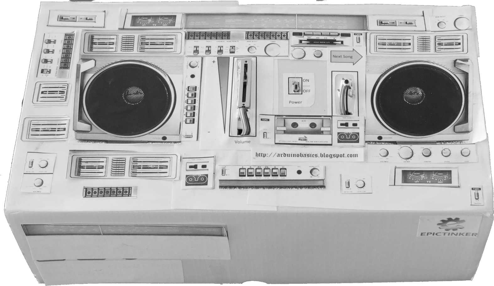 Just Print Out Your Picture, Glue Them On, And Before - Arduino Boombox (1600x912), Png Download