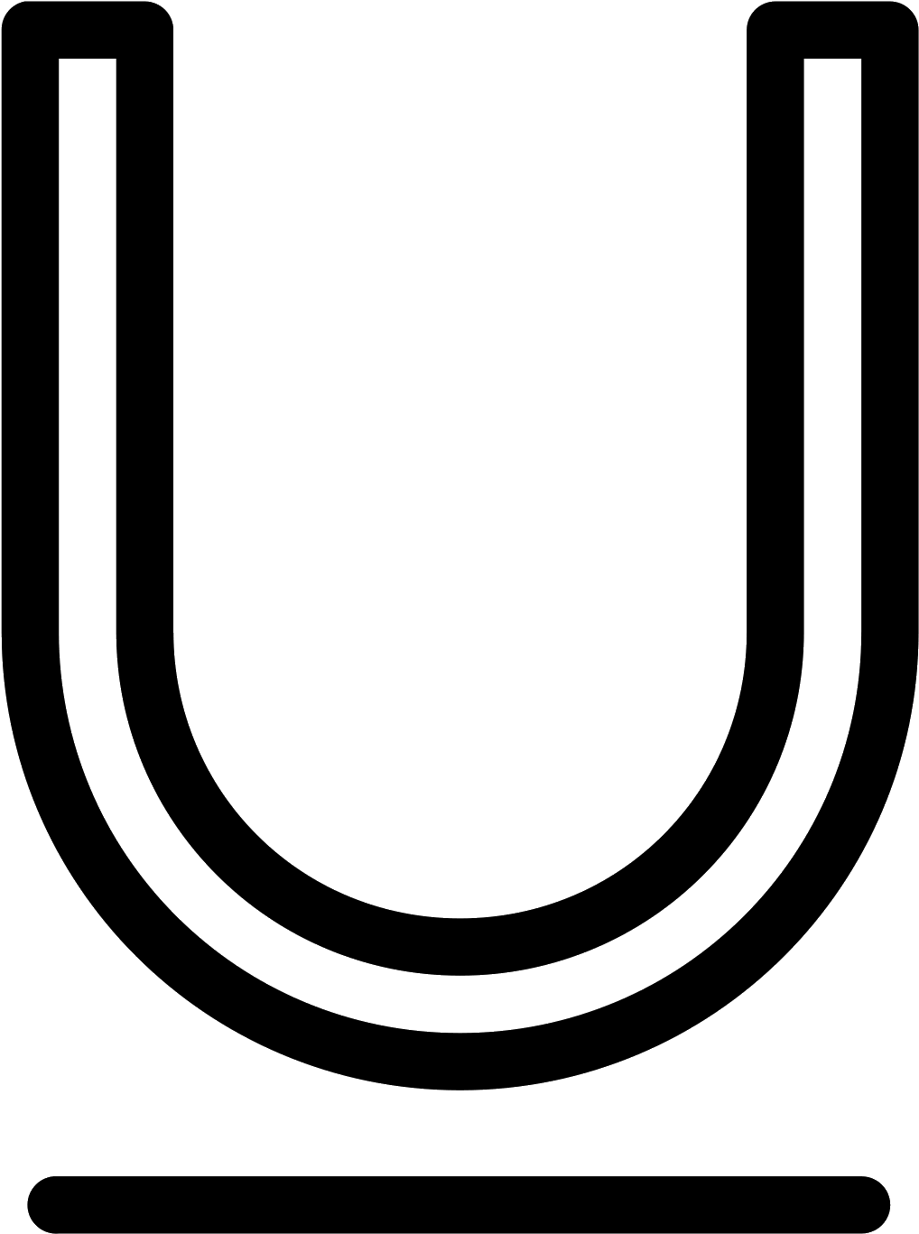 The Icon "underline" Consists Of The Outline Of A Capitalized - Icon (1600x1600), Png Download