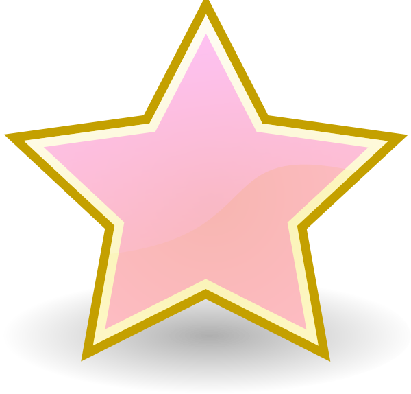 Baby Pink Star Clip Art At Clker - Volunteer Of The Month Png (600x574), Png Download