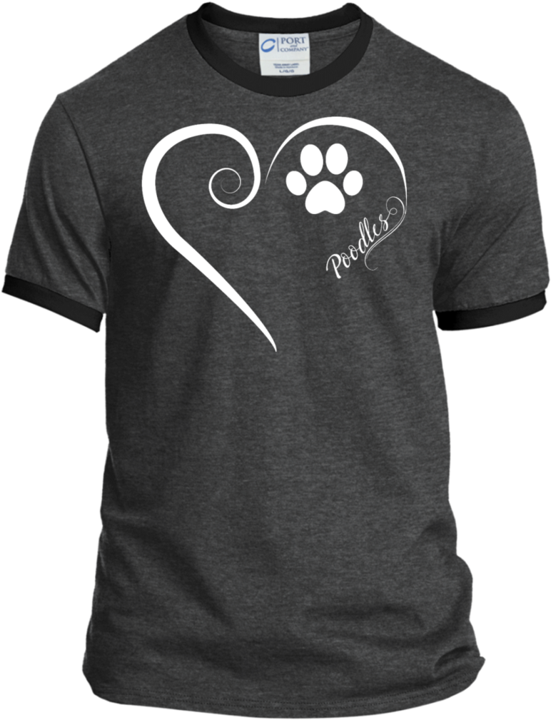 Poodle, Always In My Heart Ringer Tee - Multiple Sclerosis Awareness Ringer Tee (1024x1024), Png Download