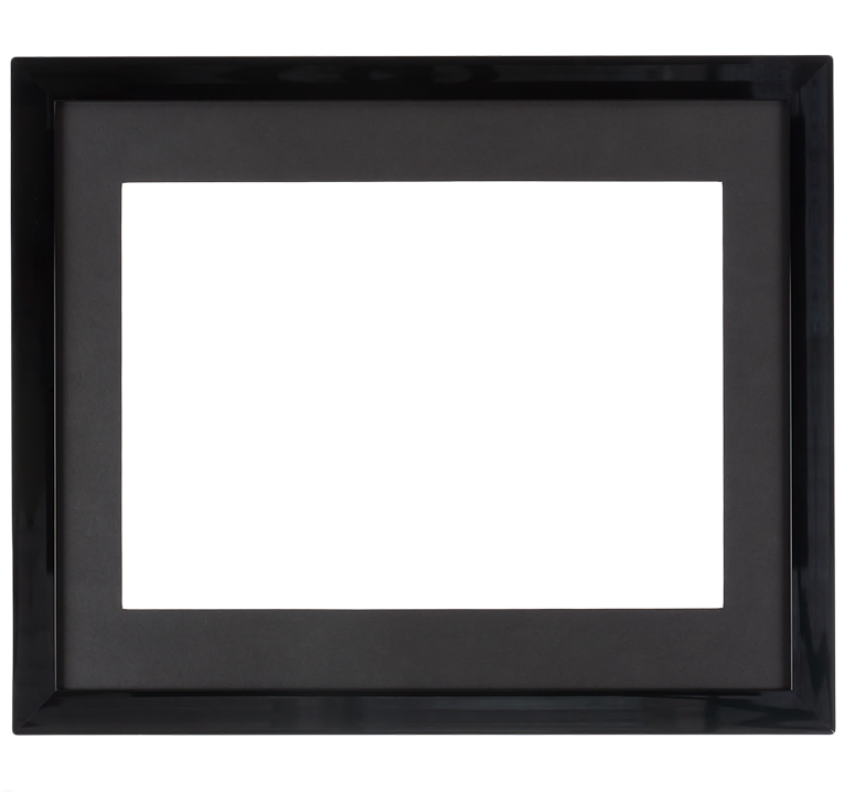 Download Double Spread In Black Frame & Black Mount PNG Image with No
