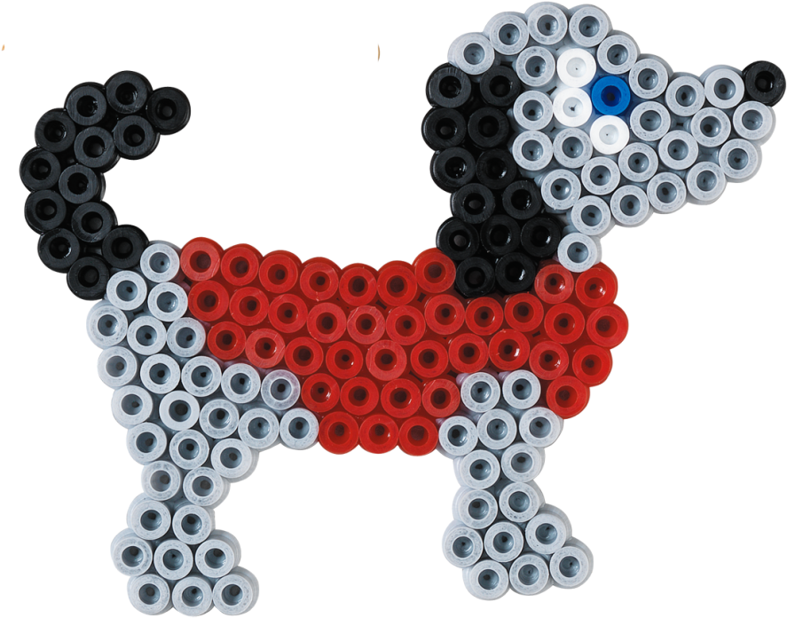Hama Beads Dog & Parrot (960x757), Png Download