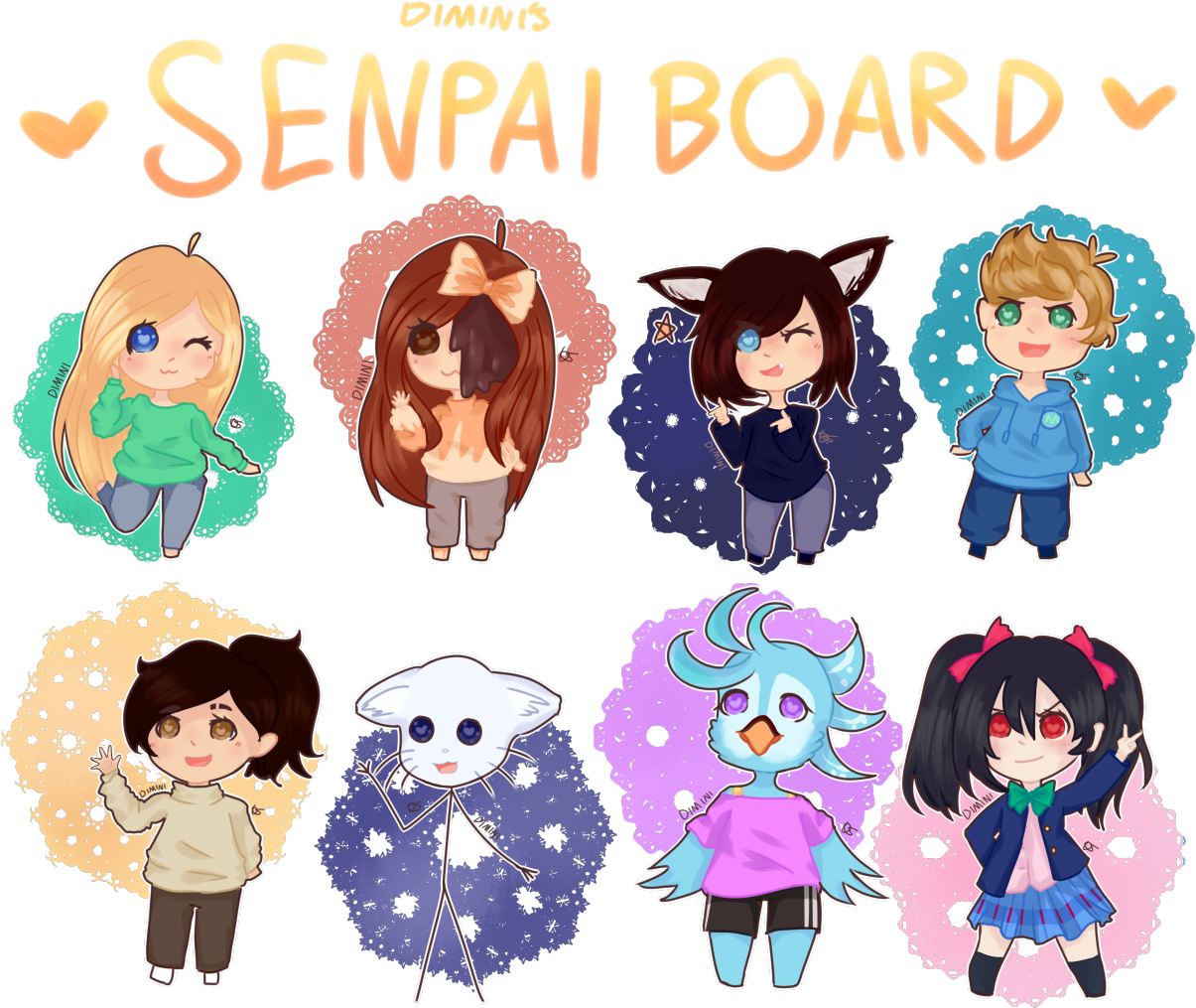 “ Drew Almost All My Senpais I Have Worked A Lot On - Notice Me (1280x1046), Png Download