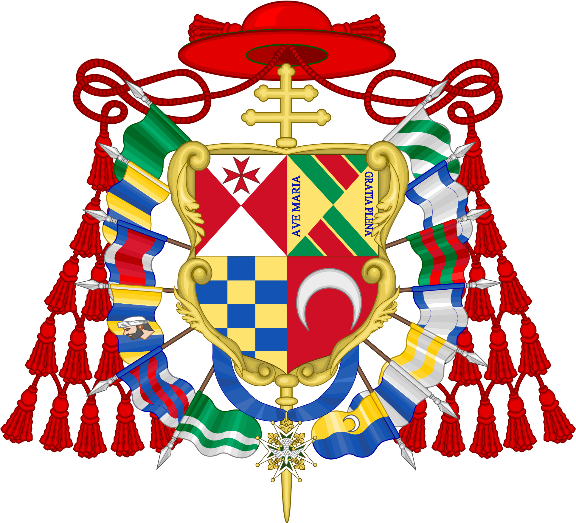 Cardinal Svg Red - Coat Of Arms Of Manila (2000x1794), Png Download