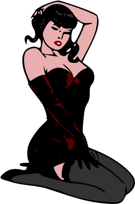 Woman Free Pin-up Red (536x800), Png Download